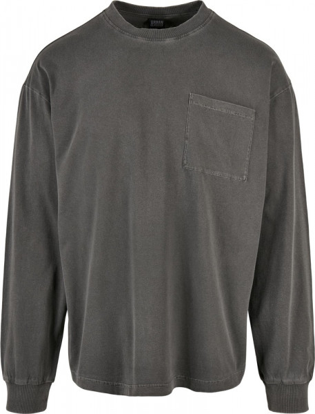 Urban Classics Pigment Dyed Pocket Longsleeve Blackbird