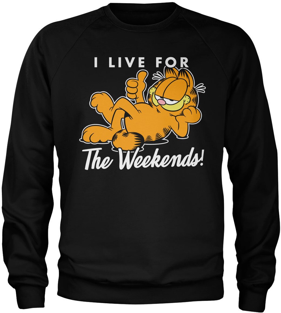 Garfield Live For The Weekend Sweatshirt Black
