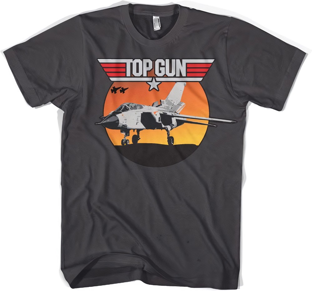 Top Gun Sunset Fighter T-Shirt Dark-Grau - Herren / Unisex
