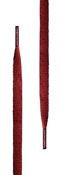 Tubelaces Schnürsenkel White Flat Maroon