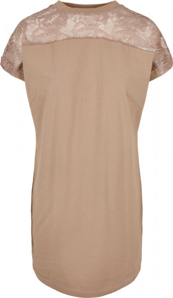 Urban Classics Damen Ladies Lace Tee Dress Softtaupe