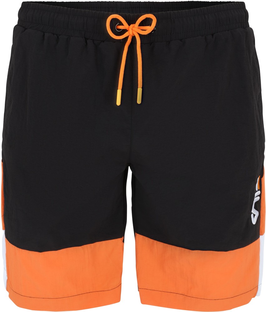 Fila Kurze Hose Sciacca Swim Shorts Schwarz-Celosia Orange-Bright Weiß - Herren / Unisex