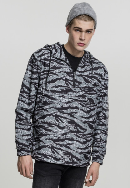 Urban Classics Jacke Windbreaker Tiger Camo Pull Over Stone Camouflage