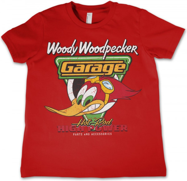 Woody Woodpecker Garage Kids Tee Kinder T-Shirt Red