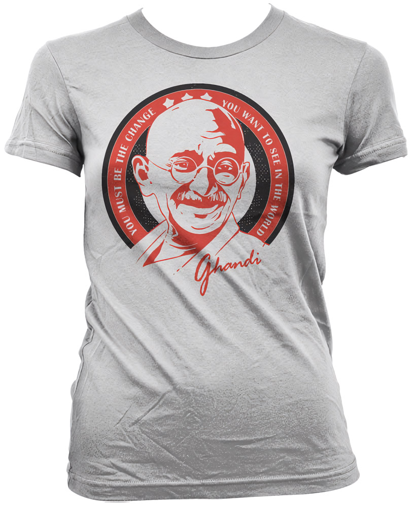 Tokigt Damen Ghandi Saying Girly T-Shirt SH-5-15519-H30-9 - Damen