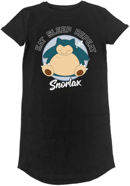 Pokémon Pokemon - Sleeping Snorlax (T-Shirt Dress) Damen Kleid Black
