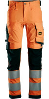 Snickers Workwear High-Vis Stretch Arbeitshose Klasse 2 High-Vis Orange/Schwarz