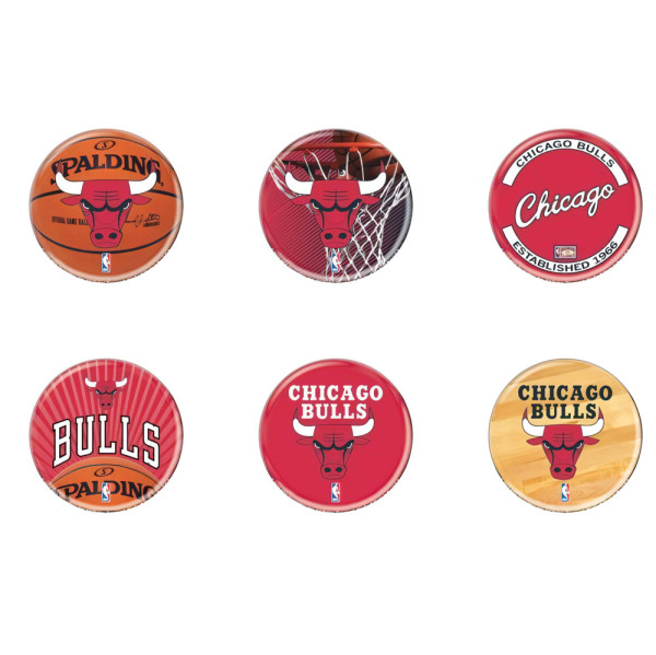 Chicago Bulls Button 6er Pack Basketball Multicolor