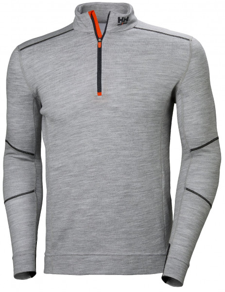 Helly Hansen Longsleeve 75107 Hh Lifa Merino Half Zip 930 Grey Melange