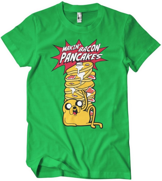 Adventure Time Makin' Bacon Pancakes T-Shirt Green