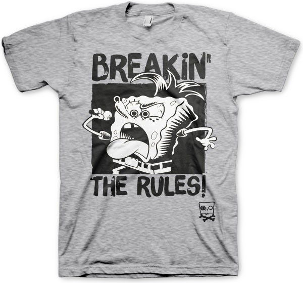 SpongeBob SquarePants Breakin' The Rules T-Shirt Heather-Grey