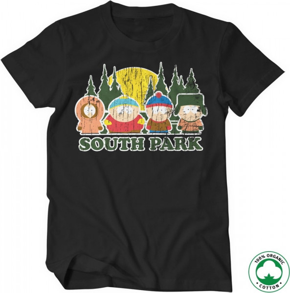 South Park Distressed Organic T-Shirt Black