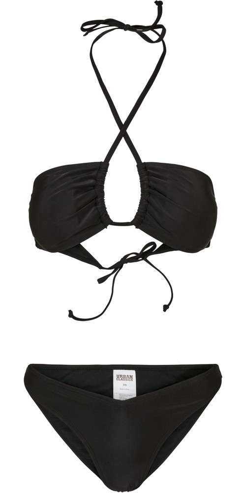 Urban Classics Damen Ladies Recycled Hot V Bikini Schwarz - Damen