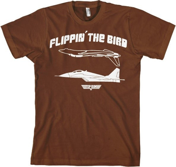 Top Gun Flippin' The Bird T-Shirt Brown