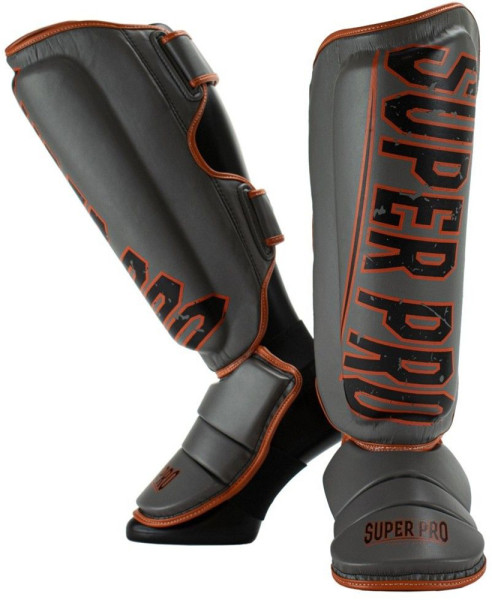 Super Pro Combat Gear Schienbeinschoner Challenger Grau/Orange/Schwarz