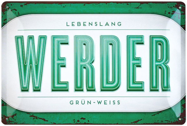SV Werder Bremen Blechschild Werder Fußball Grün/Weiß