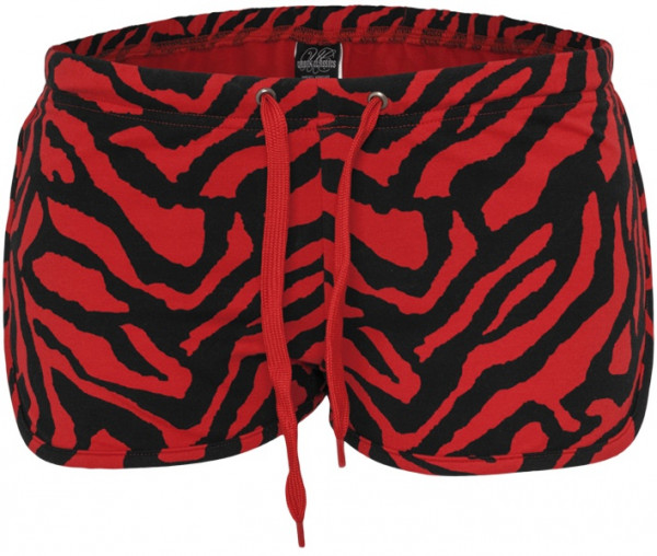 Urban Classics Women Shorts Ladies Zebra Hotpants Red/Black
