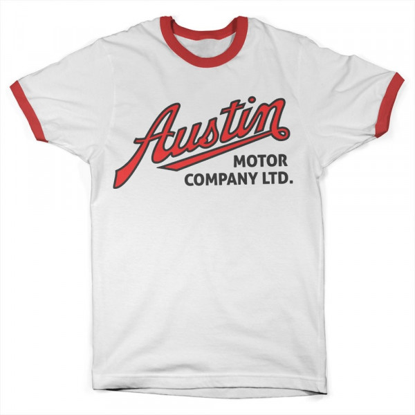 Austin Healey Austin Motor Company Ringer Tee T-Shirt White-Red