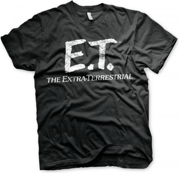 E.T. Extra-Terrestrial Distressed Logo T-Shirt Black