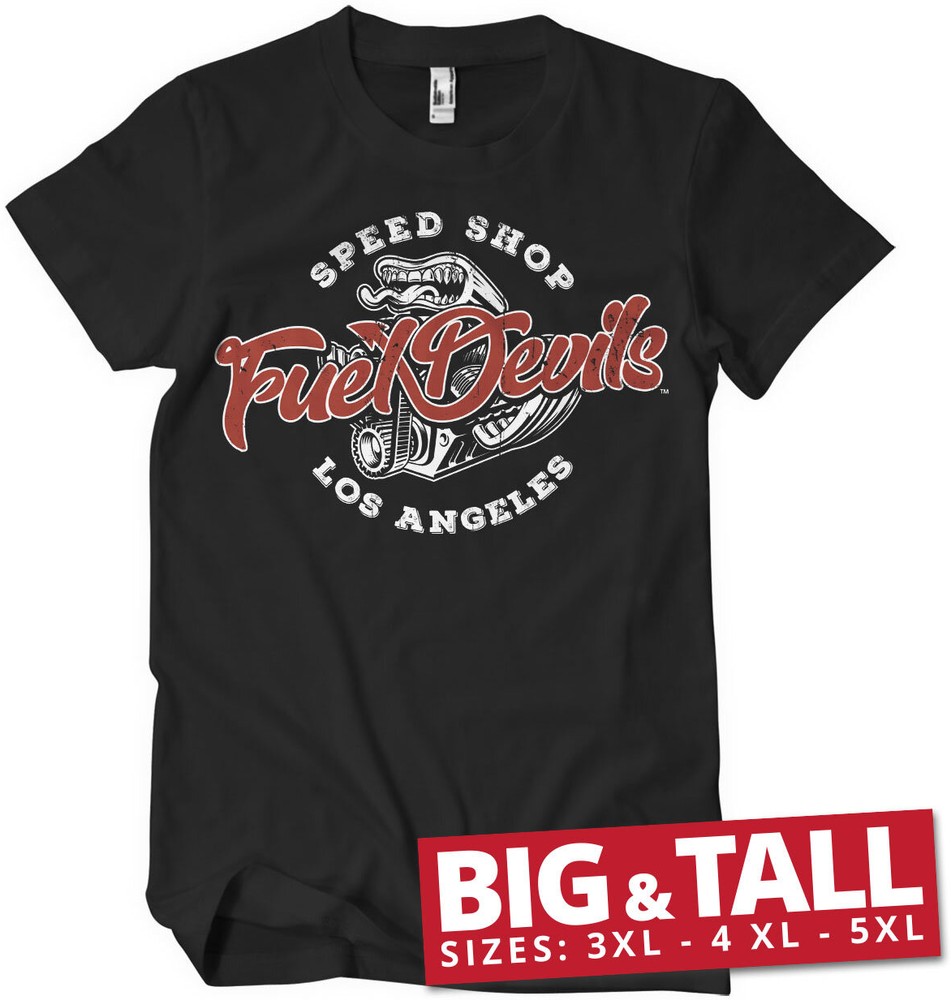 Fuel Devils Speed Shop Big & Tall T-Shirt Schwarz - Herren / Unisex