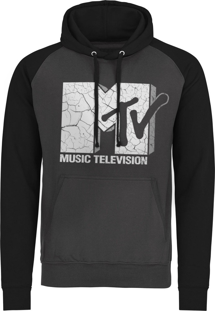 MTV Cracked Logo Baseball Hoodie Dark-Grau-Schwarz - Herren / Unisex