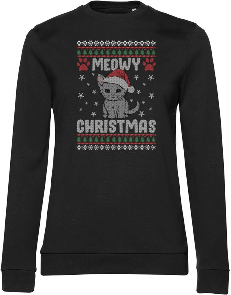 Hybris Damen Pullover Meowy Christmas Girly Sweatshirt SH-53-16168