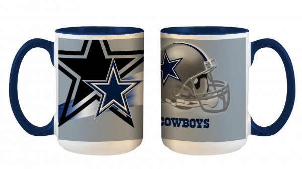 Dallas Cowboys Becher 3D Inner Color Mug American Football Grau/Blau