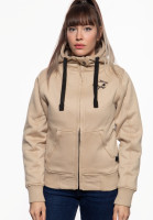 Queen Kerosin Damen My Heart On Fire Sweatjacke mit Kapuze Beige