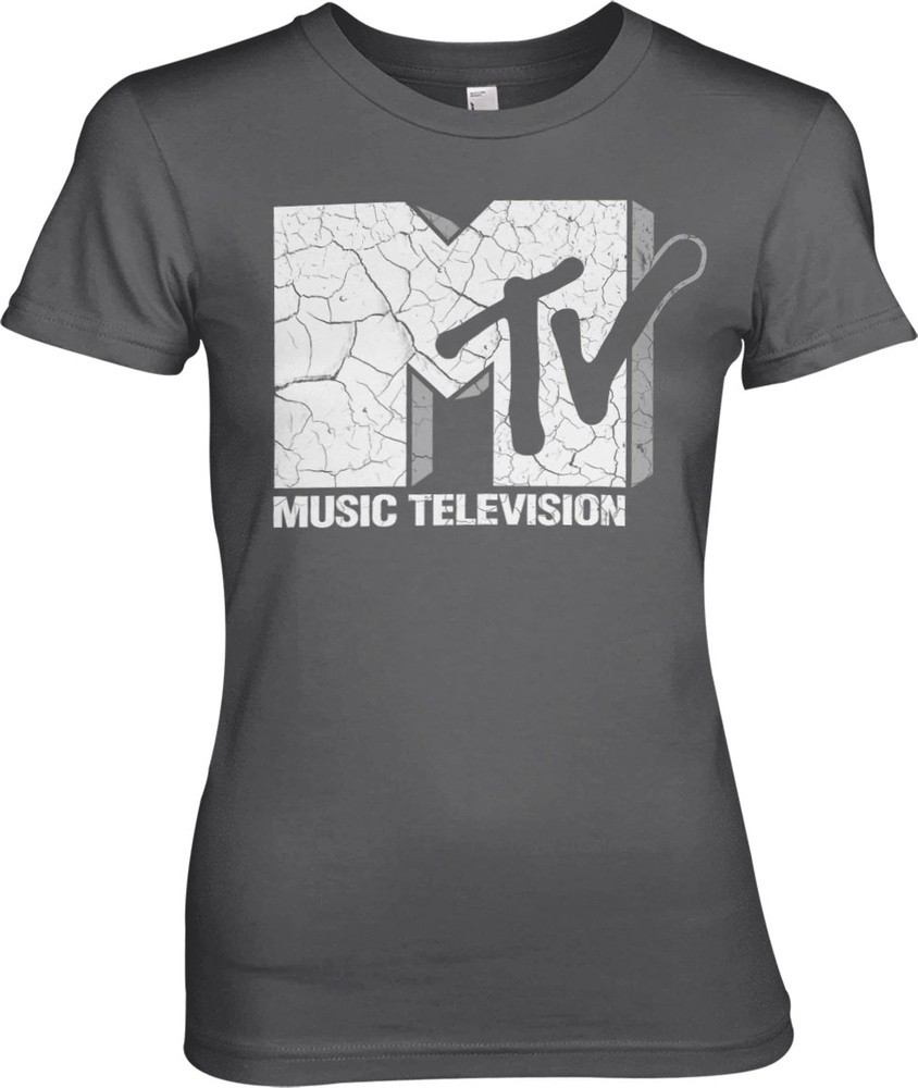 MTV Cracked Logo Girly Tee Damen T-Shirt Dark-Grau - Damen