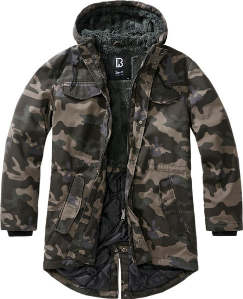 Brandit Herren Jacke Marsh Lake Teddyparka Darkcamo