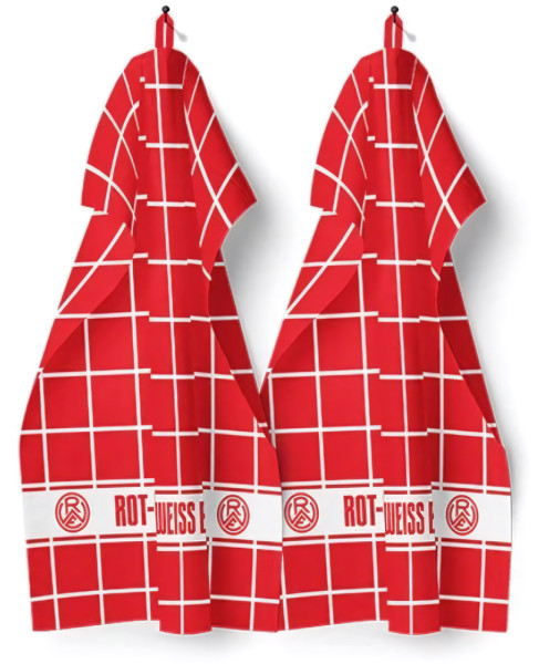 Rot-Weiß Essen Geschirrtuch 2er Set Fussball Weitere Ligen Rot-2x 50x70cm