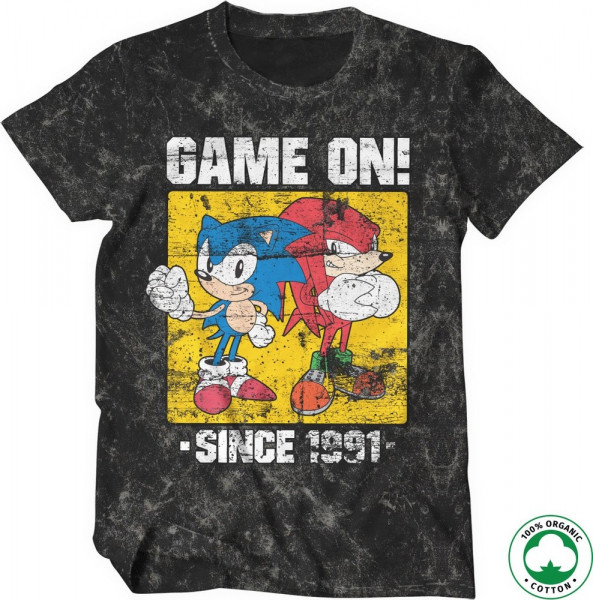 Sonic The Hedgehog Sonic Game On Since 1991 Organic Tee T-Shirt Vintage-Wash