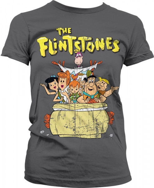 The Flintstones Girly Tee Damen T-Shirt Dark-Grey