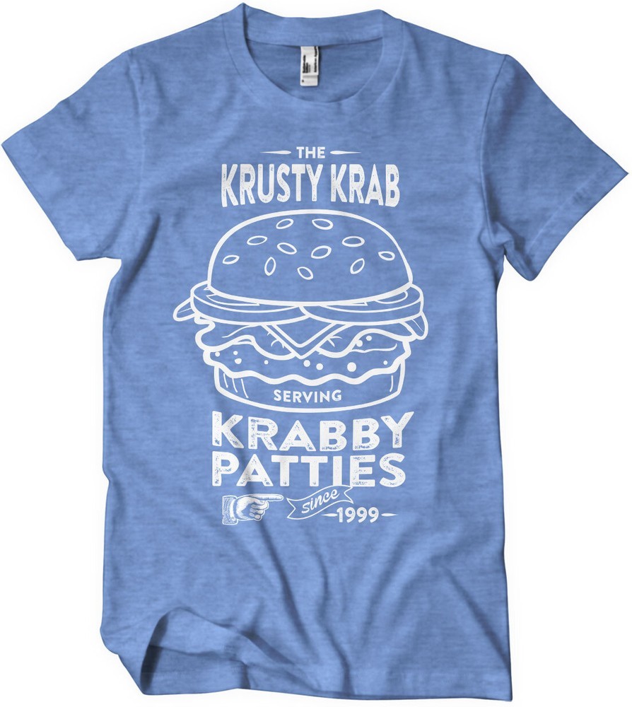 Spongebob The Krusty Krab Serving Krabby Patties T-Shirt Blau/Heather - Herren / Unisex