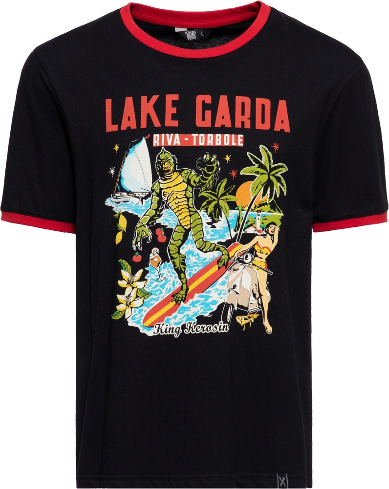 King Kerosin T-Shirt Vintage Ringer "Lake Garda" KKU41055 - Herren / Unisex