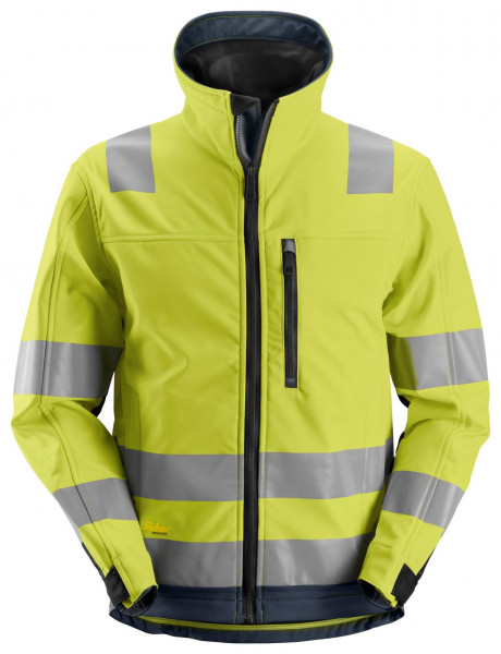 Snickers AllroundWork Hi-Vis Softshell Arbeitsjacke, Kl. 3, EN 20471 HV-Gelb-Navy