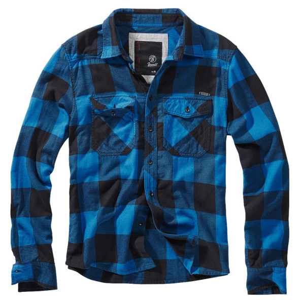 Brandit Hemd Checkshirt in Black/Blue