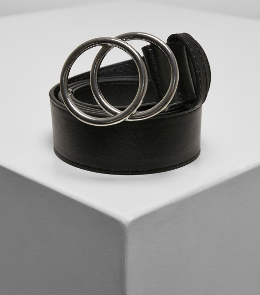 Urban Classics Gürtel Ring Buckle Belt Black/Silver