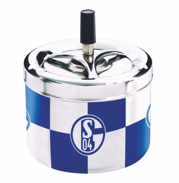FC Schalke 04 S04 Drehaschenbecher Karo Fussball Blau