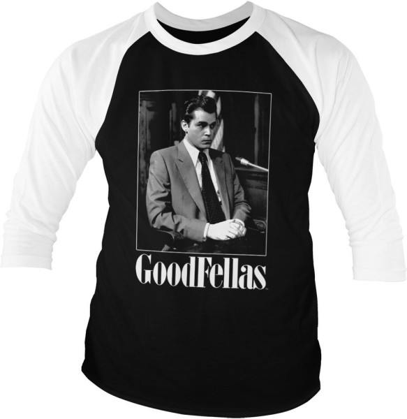 Goodfellas Hill in Court Baseball 3/4 Sleeve Tee Longsleeve White-Black