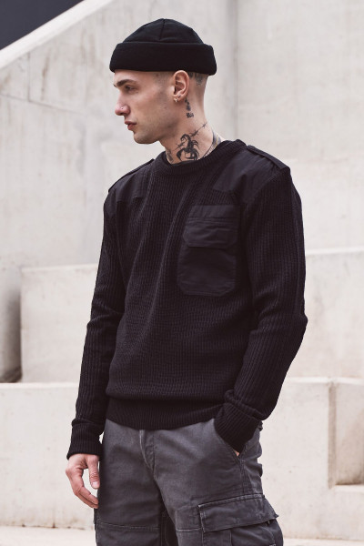 Brandit Hoodie / Sweatshirt BW Pullover in Black