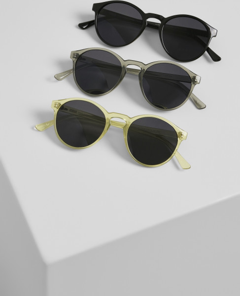 Urban Classics Sunglasses Sunglasses Cypress 3-Pack Black/Lightgrey/Yellow