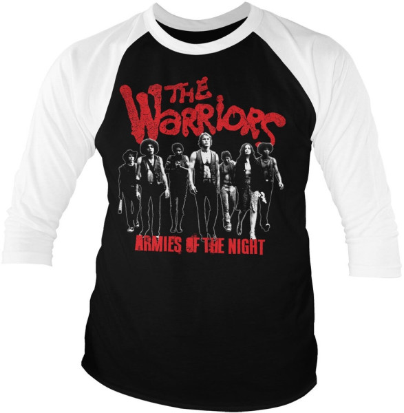 The Warriors Armies Of The Night Baseball 3/4 Sleeve Tee Longsleeve White-Black