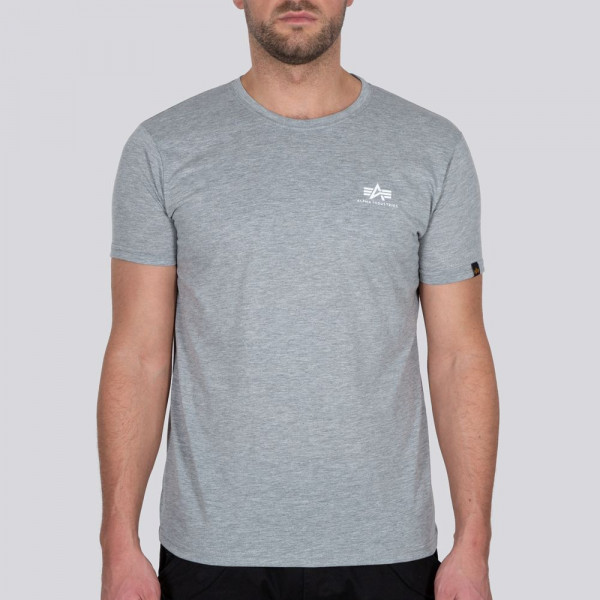 Alpha Industries Basic T Small Logo T-Shirt / Unisex Greyheather/White