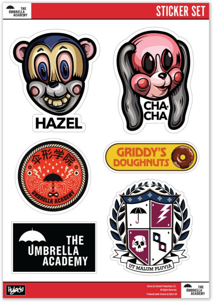 Umbrella Academy Sticker Set Aufkleber Multicolor