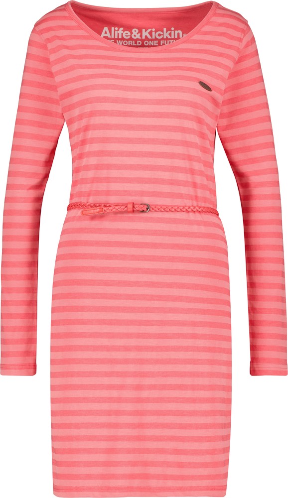 Alife & Kickin Damen Blusenkleid EllinAK Z Longsleeve Dress Coral - Damen