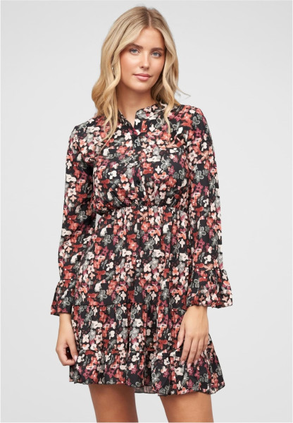 Cloud5ive Damen Crep Chiffon Kleid mit Knopfleiste 21126122
