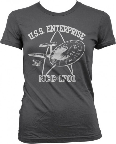 Star Trek U.S.S. Enterprise Girly T-Shirt Damen Dark-Grey