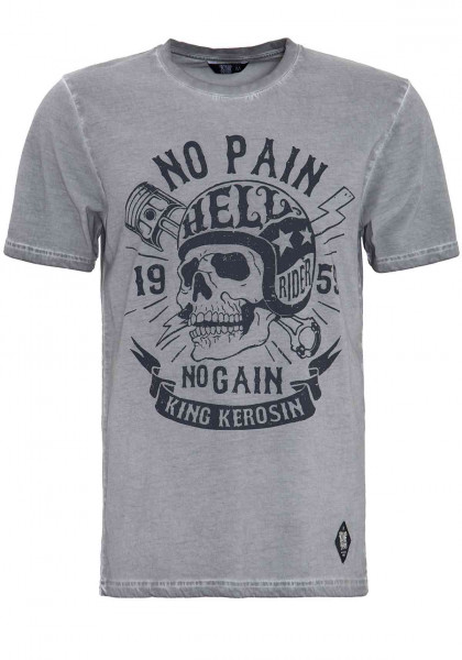 King Kerosin T-Shirt No Pain Oilwashed Grey