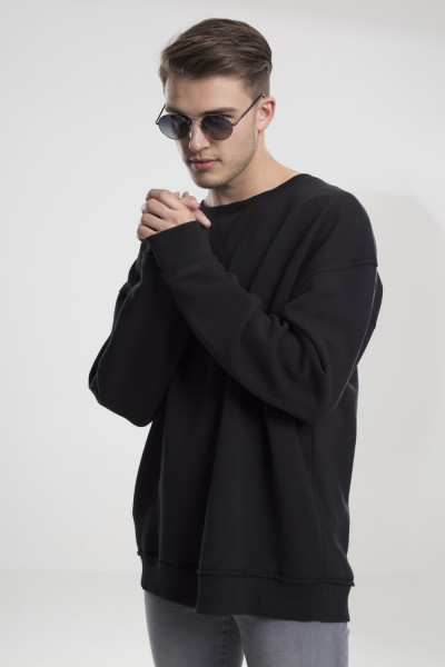 Urban Classics Sweatshirt Oversized Open Edge Crew Black